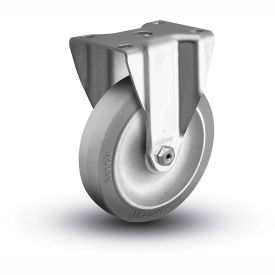 2 Series Rigid Plate Caster - Rubber on Polyolefin 3-1/2" Dia. 250 Lb. Cap.