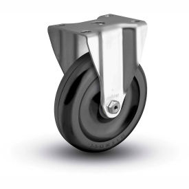 2 Series Rigid Plate Caster - Solid Polyolefin 5" Dia. 300 Lb. Cap.
