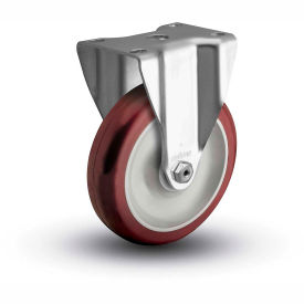 2 Series Rigid Plate Caster - Polyurethane on Polyolefin 5" Diameter 300 lb.