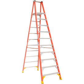 10' Fiberglass Platform Step Ladder 300 lb. Cap - P6210