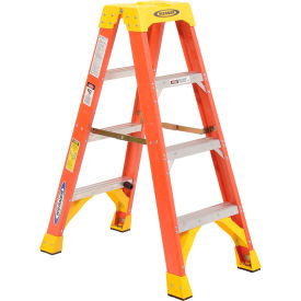 Werner 4' Dual Access Fiberglass Step Ladder 300 lb. Cap