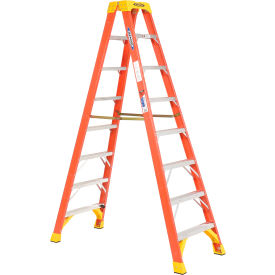 8' Dual Access Fiberglass Step Ladder 300 lb. Cap - T6208