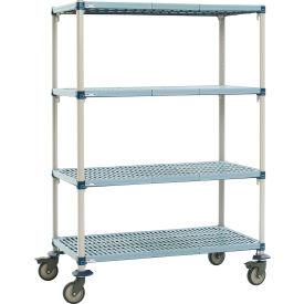 Shelf Truck w/4 Shelves, 1000 lb. Capacity, 36"L x 18"W x 79"H, Blue