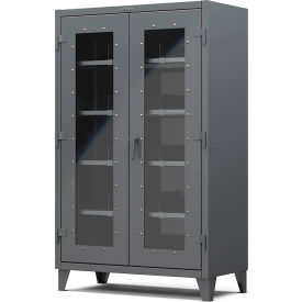 Heavy Duty Clear View Cabinet, 48"W x 24"D x 78"H, All-Welded, Gray