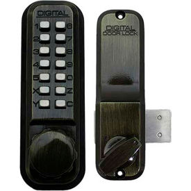 Digital Door Lock 2200 Surface/Rim Mount, Antique Brass