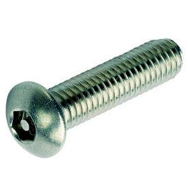 10-24 x 1/2" Security Machine Screw - Button Hex Socket Head - 302HQ/18-8 SS - FT - UNC - 100 Pk
