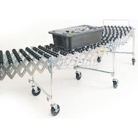 14"W Polymer Skate Wheel Conveyor, Portable & Expandable, 2'4" to 8'11"L