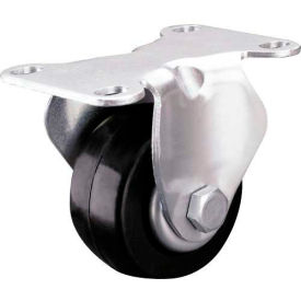 Low-Profile Rigid Plate Caster 2-1/2" Polyolefin Wheel 175 Lb. Capacity