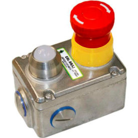 IDEAL 232018B E-Stop Switch W/LED, 2NC 2NO, 110v, Stainless Steel