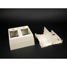 2-Gang Deep Divided Device Box, White, 4-3/4"L