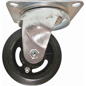 Medium Duty Swivel Caster - Rubber Mold-On 4" Dia. - 200 Lb. Capacity