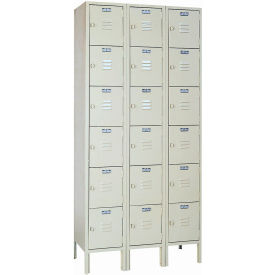 6-Tier 18 Door Locker, Hasp Handle, 36"W x 18"D x 78"H, Putty, Assembled