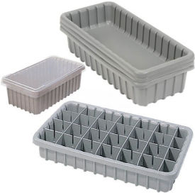 Dividable Nesting Plastic Box, 17-3/4"L x 16-3/8"W x 7"H, Gray