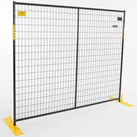 Perimeter Patrol Welded Wire Black Powder Coat Fence - 8 GA- 7'6"Wx6'H 12 Panel Kit
