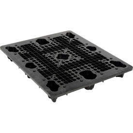 Rackable Nested Double Deck Pallet, Plastic, 4-Way, 48"x40", 2750 Lb Stat Cap