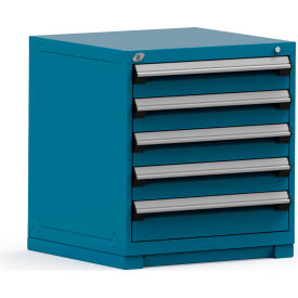 Modular Storage Drawer Cabinet 30x27x32, 5 Drawers with Lock, Blue