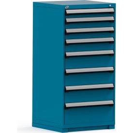 Modular Storage Drawer Cabinet 30x27x60, 8 Drawers (5 Sizes) w/o Divider, w/Lock, Blue