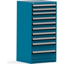 Modular Storage Drawer Cabinet 30x27x60, 10 Drawers w/o Divider, w/Lock, Blue