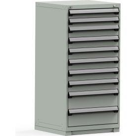 Modular Storage Drawer Cabinet 30x27x60, 10 Drawers (3 Sizes) w/o Divider, w/Lock, Gray