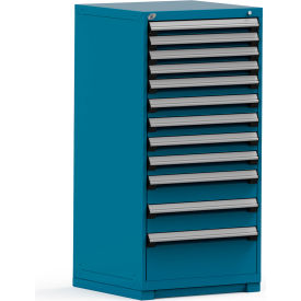 Modular Storage Drawer Cabinet 30x27x60, 12 Drawers, w/o Divider, w/Lock, Blue