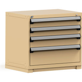Modular Storage Drawer Cabinet 36x24x32, 4 Drawers (3 Sizes) w/o Divider, w/Lock, Beige