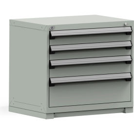 Modular Storage Drawer Cabinet 36x24x32, 4 Drawers (3 Sizes), w/o Divider, w/Lock, Gray