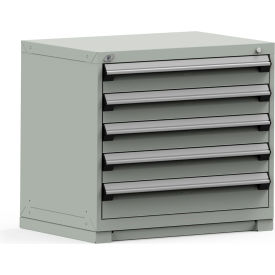 Modular Storage Drawer Cabinet 36x24x32, 5 Drawers, w/Lock, Gray