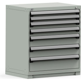 Modular Storage Drawer Cabinet 36x24x40, 7 Drawers, w/Lock, Gray