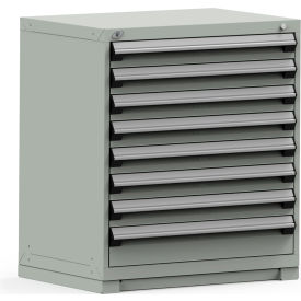 Modular Storage Drawer Cabinet 36x24x40, 8 Drawers (2 Sizes) w/o Divider, w/Lock, Gray