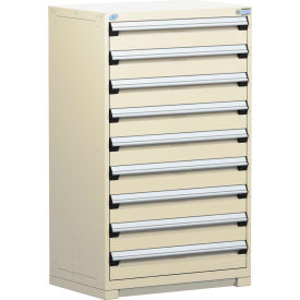 Modular Storage Drawer Cabinet 36x24x60, 9 Drawers (1 Size) w/o Divider, w/Lock, Beige