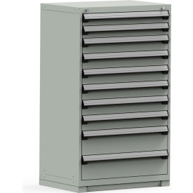 Modular Storage Drawer Cabinet 36x24x60, 10 Drawers, w/o Divider, w/Lock, Gray