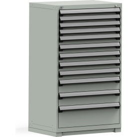 Modular Storage Drawer Cabinet 36x24x60, 12 Drawers (4 Sizes) w/o Divider, w/Lock, Gray