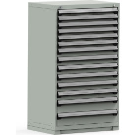 Modular Storage Drawer Cabinet 36x24x60, 14 Drawers (3 Sizes) w/o Divider, w/Lock, Gray