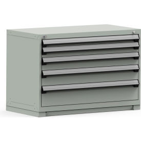 Modular Storage Drawer Cabinet 48x24x32, 5 Drawers (5 Sizes), w/Lock, Gray