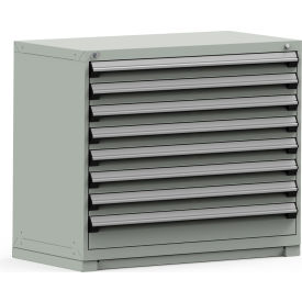 Modular Storage Drawer Cabinet 48x24x40, 8 Drawers, w/o Divider, w/Lock, Gray