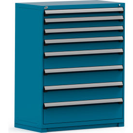 Modular Storage Drawer Cabinet 48x24x60, 8 Drawers, w/o Divider, w/Lock, Blue
