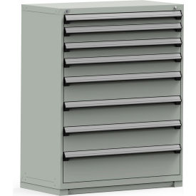 Modular Storage Drawer Cabinet 48x24x60, 8 Drawers (5 Sizes) w/o Divider, w/Lock, Gray