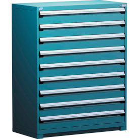 Modular Storage Drawer Cabinet 48x24x60, 9 Drawers (1 Size) w/o Divider, w/Lock, Blue