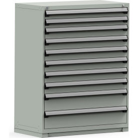 Modular Storage Drawer Cabinet 48x24x60, 10 Drawers (3 Sizes) w/o Divider, w/Lock, Gray