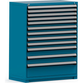 Modular Storage Drawer Cabinet 48x24x60, 12 Drawers (4 Sizes), w/Lock, Blue