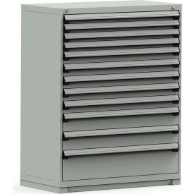Modular Storage Drawer Cabinet 48x24x60, 12 Drawers (4 Sizes), w/Lock, Gray