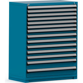 Modular Storage Drawer Cabinet 48x24x60, 14 Drawers (3 Sizes) w/o Divider, w/Lock, Blue