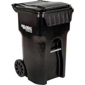 Mobile Trash Container, 65 Gallon Black