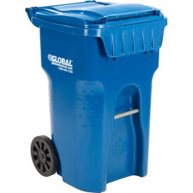 Mobile Trash Container, 65 Gallon Blue