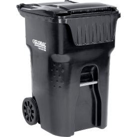 Mobile Trash Container, 95 Gallon, Black