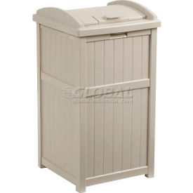 Plastic Square Trash Can Hideaway, 24 Gallon, Taupe