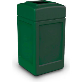 Square Waste Container, Green, 42-Gallon