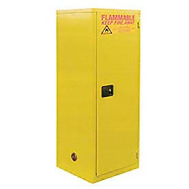 Flammable Cabinet, Manual Close Single Door, 60 Gallon, 23"Wx34"Dx65"H