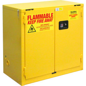 Flammable Cabinet, Self Close Double Door, 22 Gallon, 34"Wx18"Dx35"H