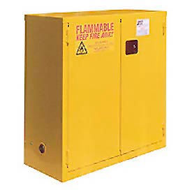 Flammable Cabinet, Self Close Double Door, 28 Gallon, 34"Wx18"Dx44"H